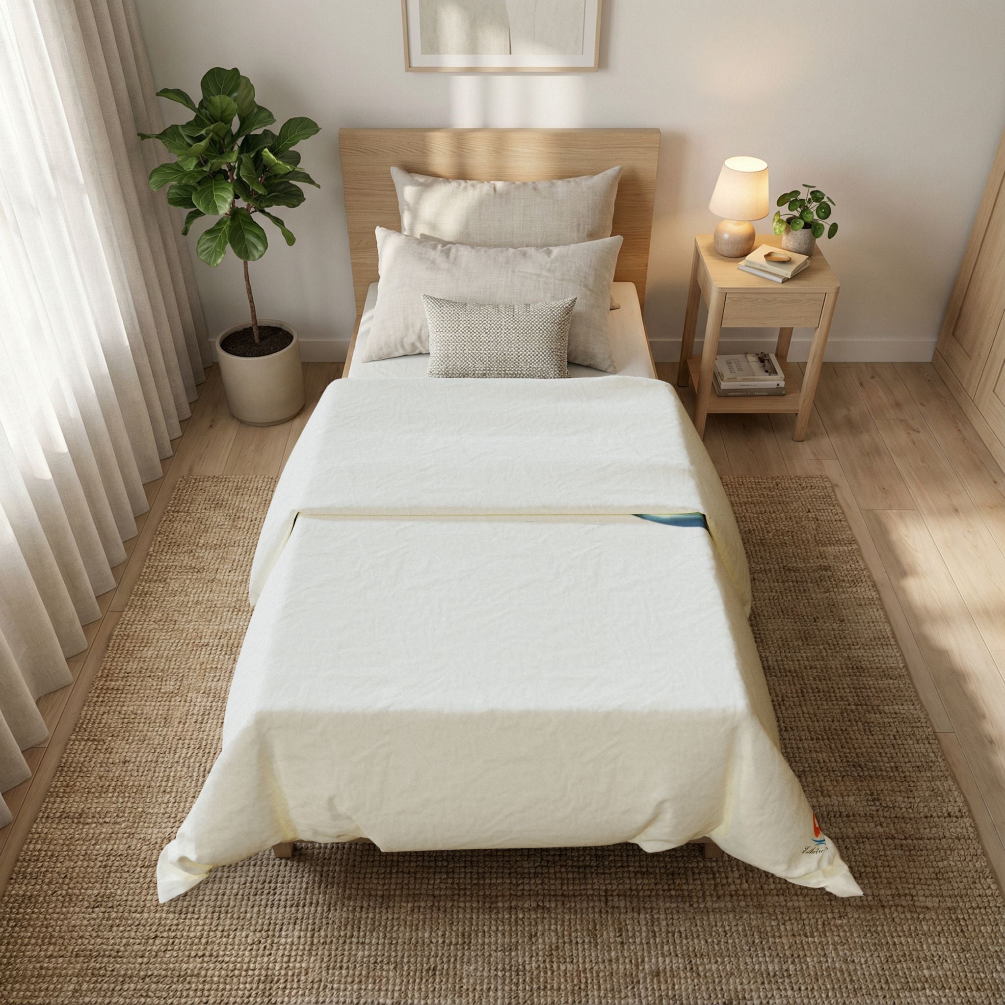 Duvet Cover — Minimal Blue Water Droplet Cotton Duvet Cover