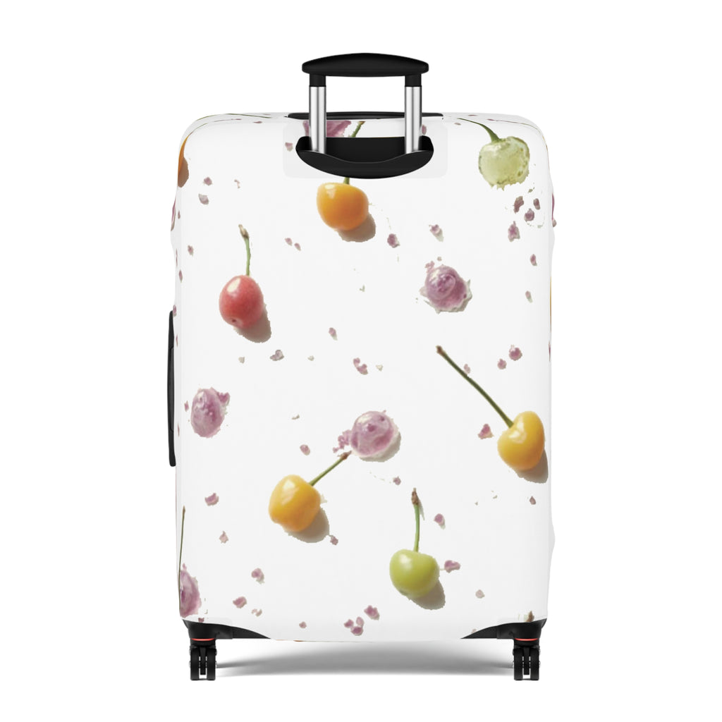 Cherry Splash Luggage Cover — Floral Fruit Travel Protector