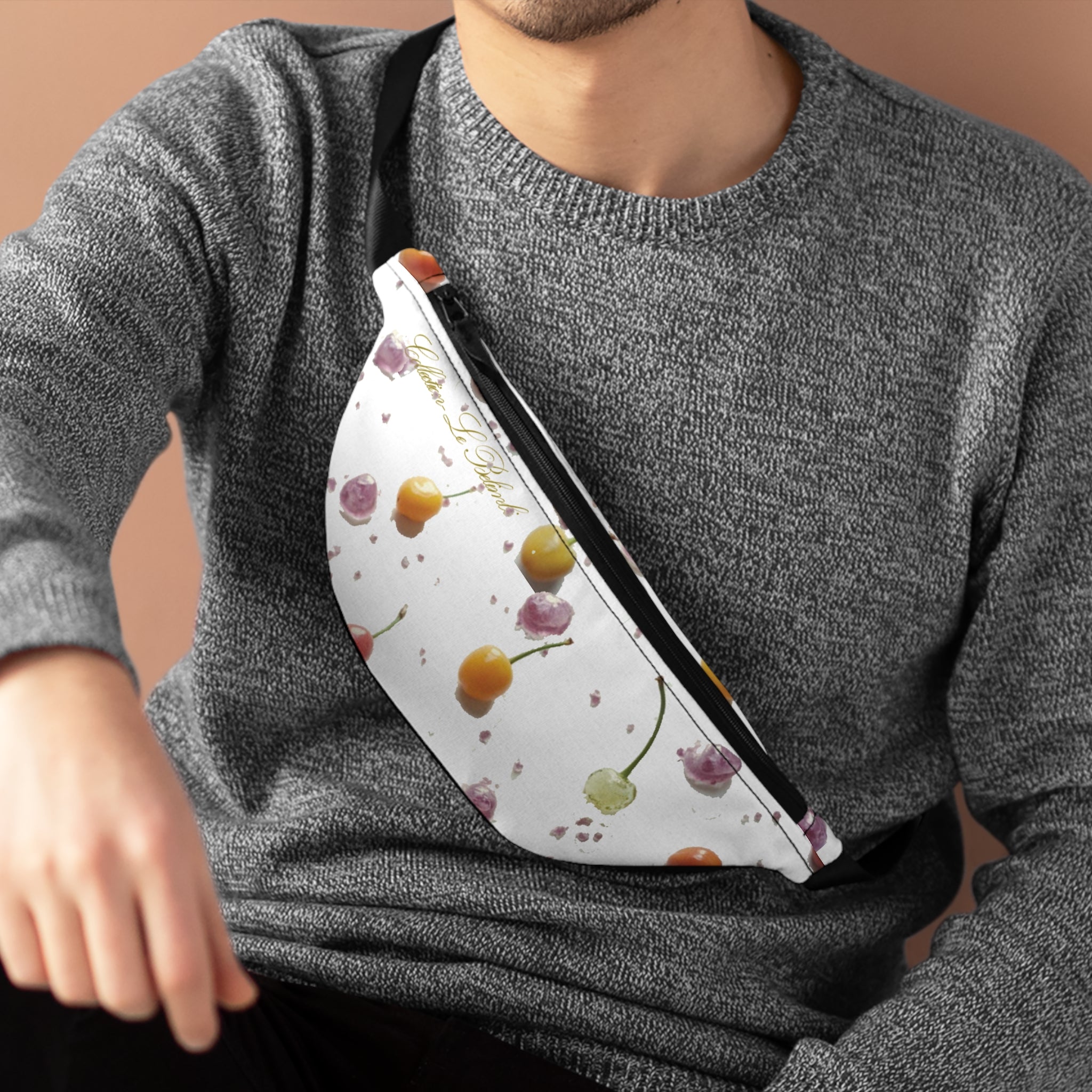 Cherry Blossom Fanny Pack — Floral Fruit Print Waist Bag