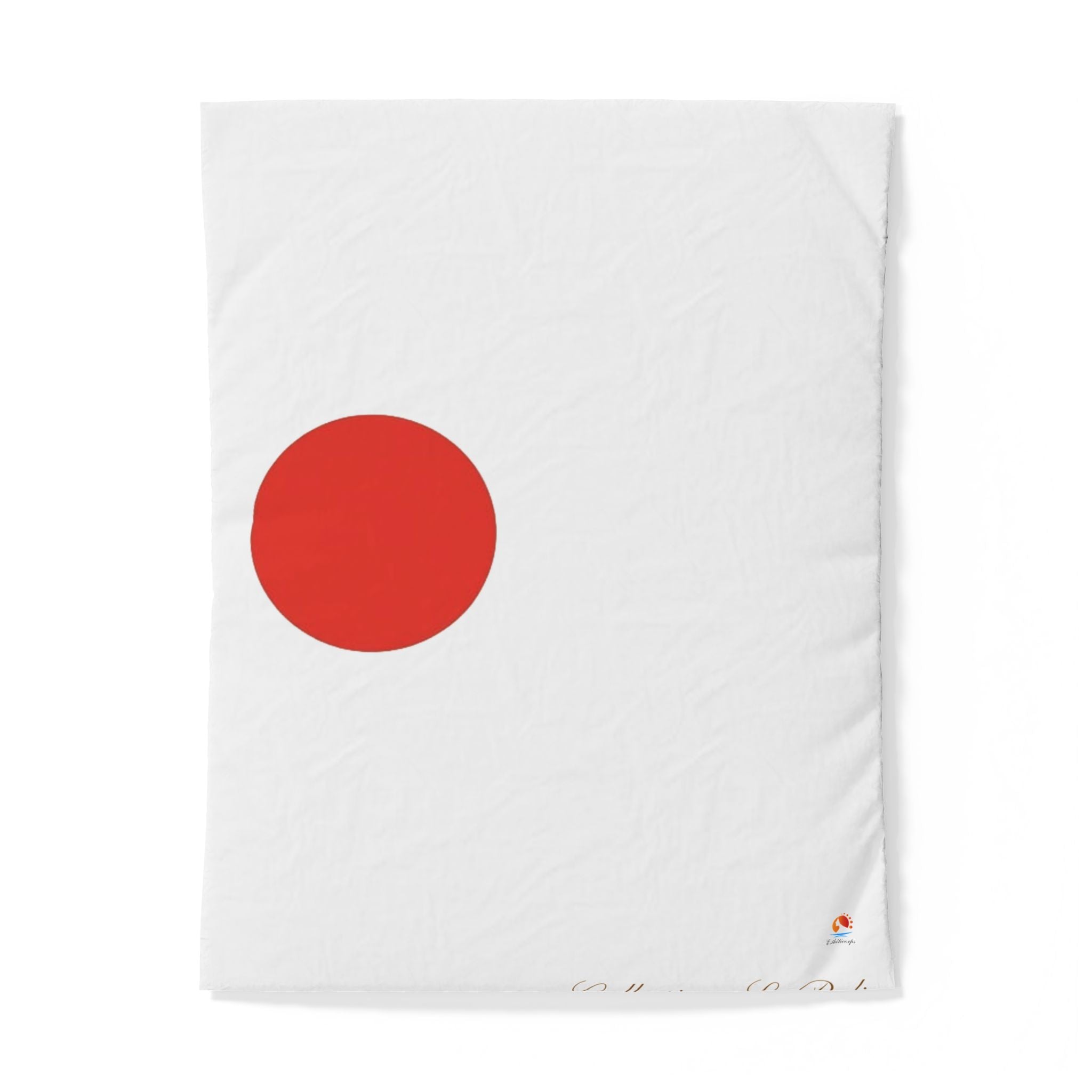 Minimal Red Sun Cotton Duvet Cover — Modern Japanese-Inspired Bedding