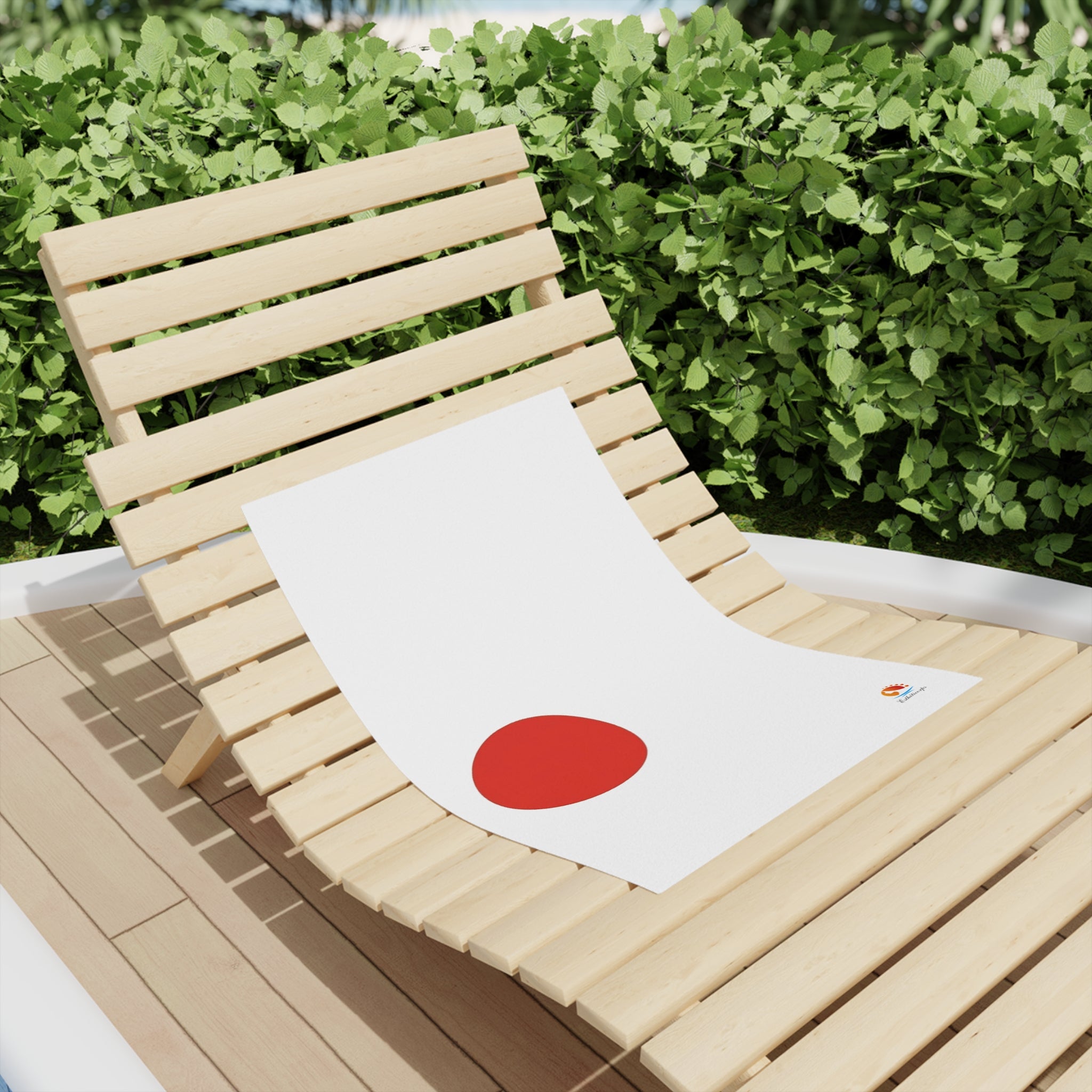 Minimal Red Dot Beach Towel — Modern Coastal Pool & Summer Towel