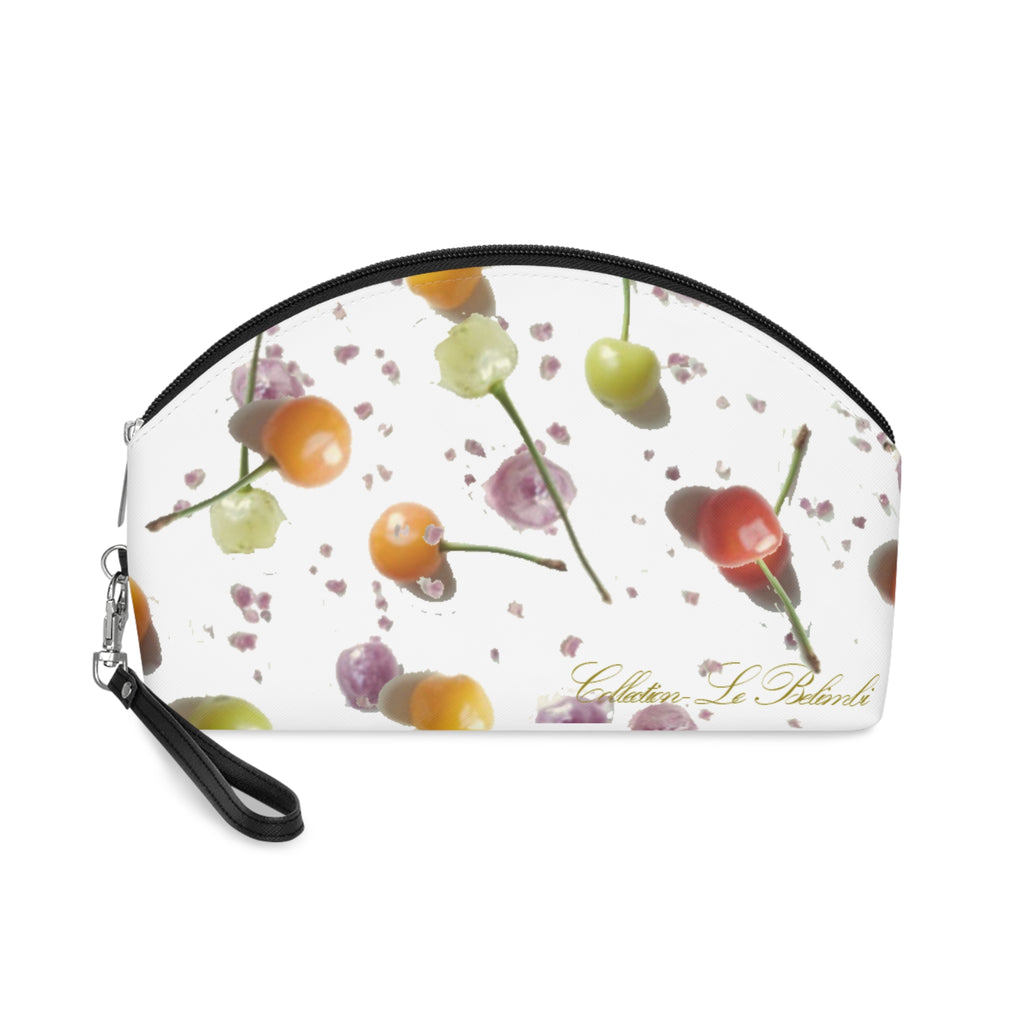 Cherry Blossom Cosmetic Bag — Cute Fruit Print Makeup Pouch