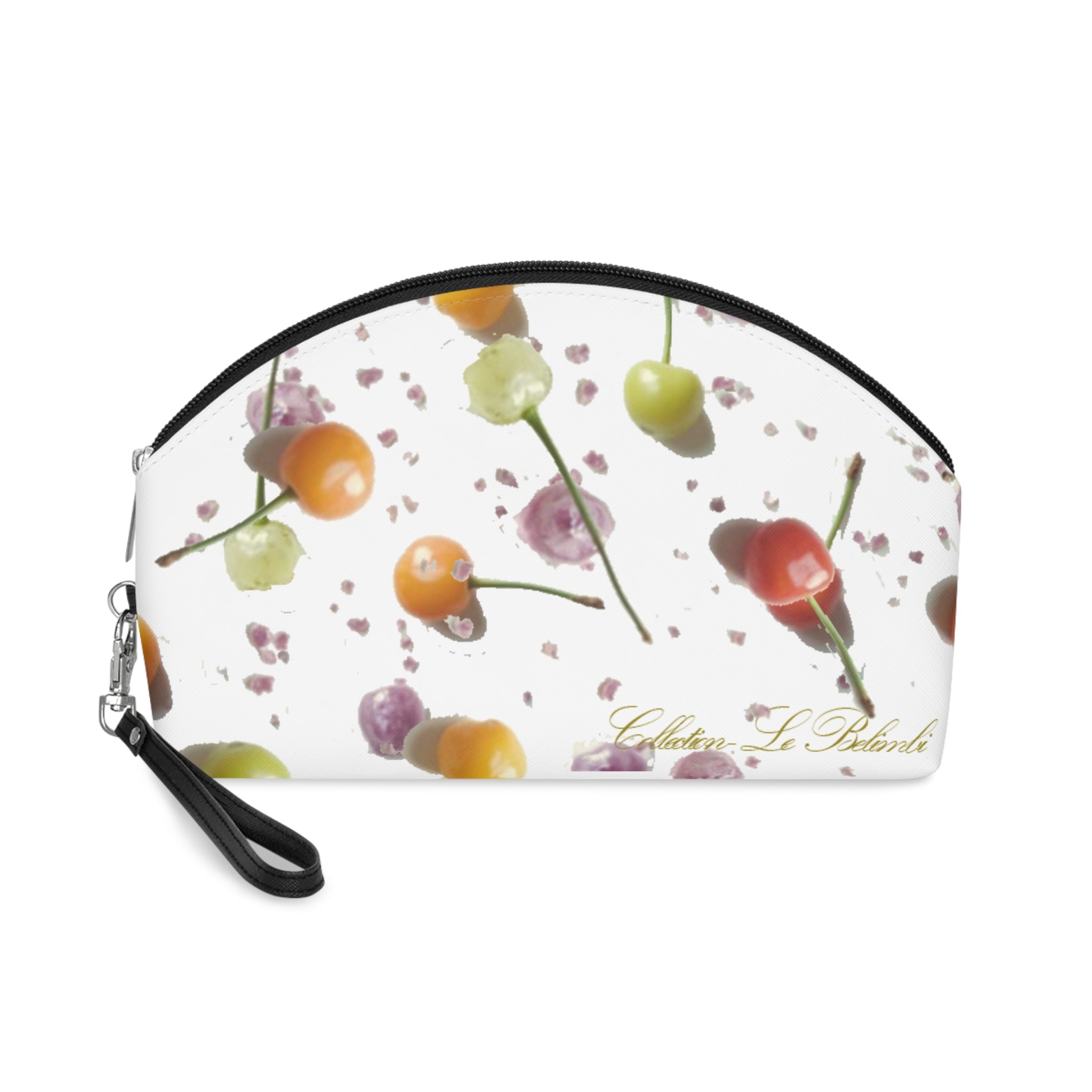 Cherry Blossom Cosmetic Bag — Cute Fruit Print Makeup Pouch
