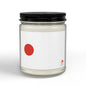 Minimalist Soy Candle (4oz & 9oz) — Amber Jar with Black Lid, Clean Red Dot Design, Scented Home & Gift