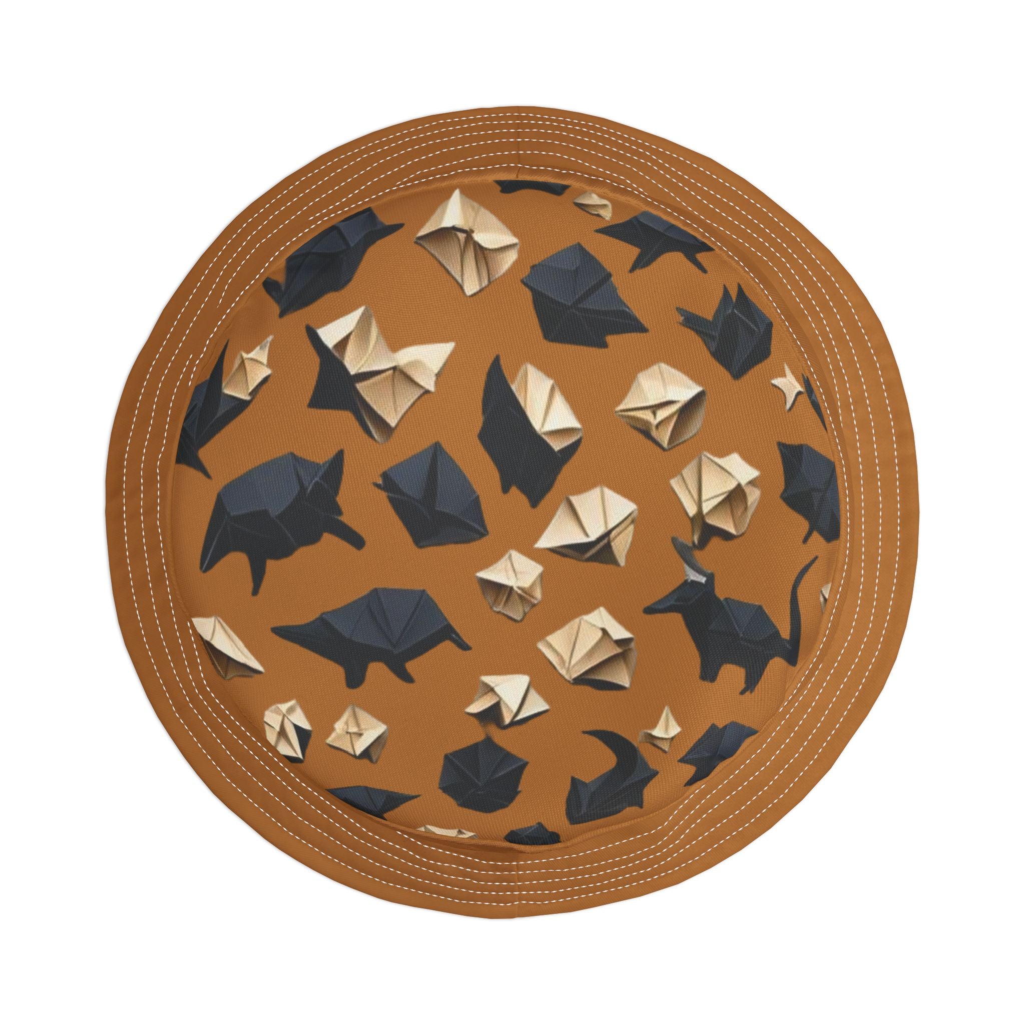 Bucket Hat — Brown Safari Print Casual Sun Hat