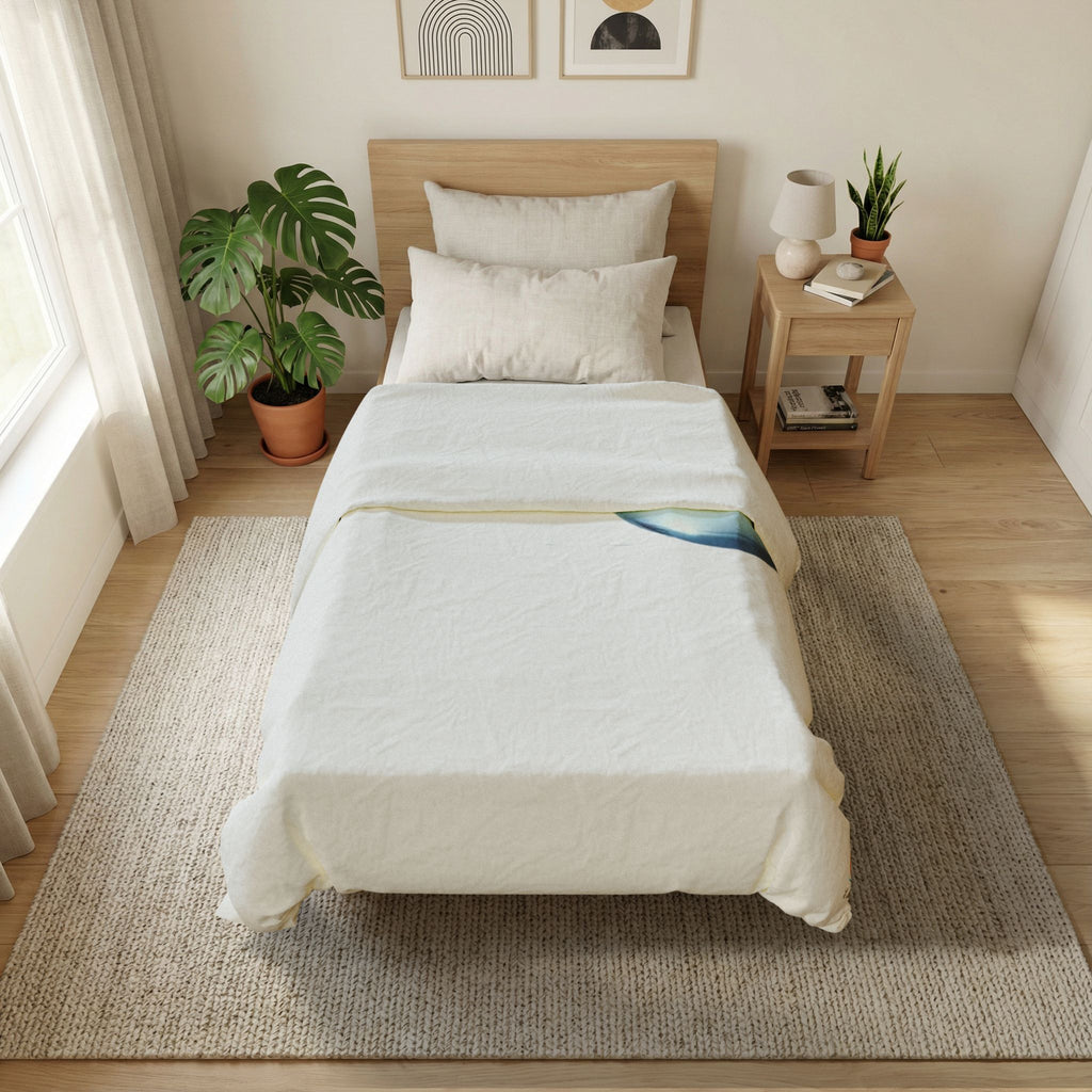 Duvet Cover — Minimal Blue Water Droplet Cotton Duvet Cover