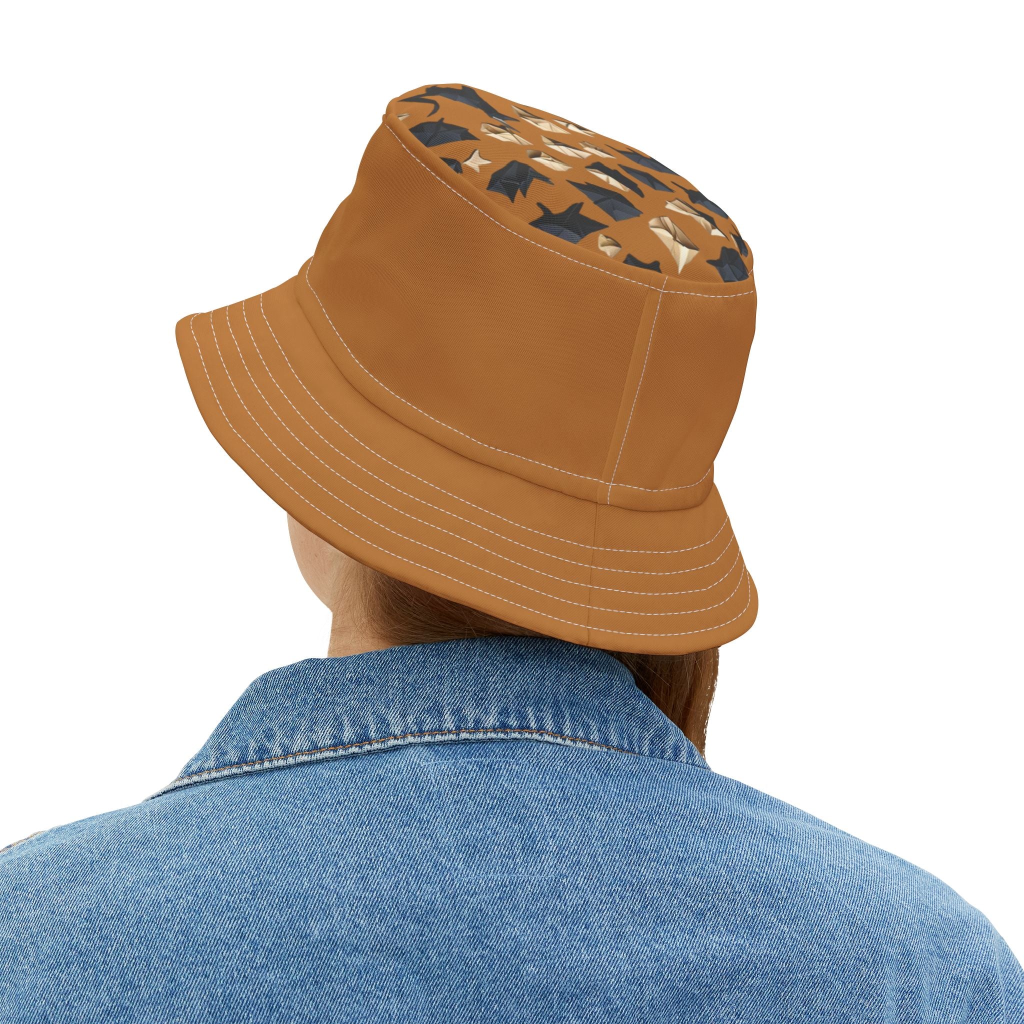 Bucket Hat — Brown Safari Print Casual Sun Hat