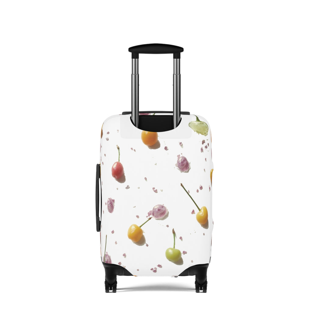 Cherry Splash Luggage Cover — Floral Fruit Travel Protector