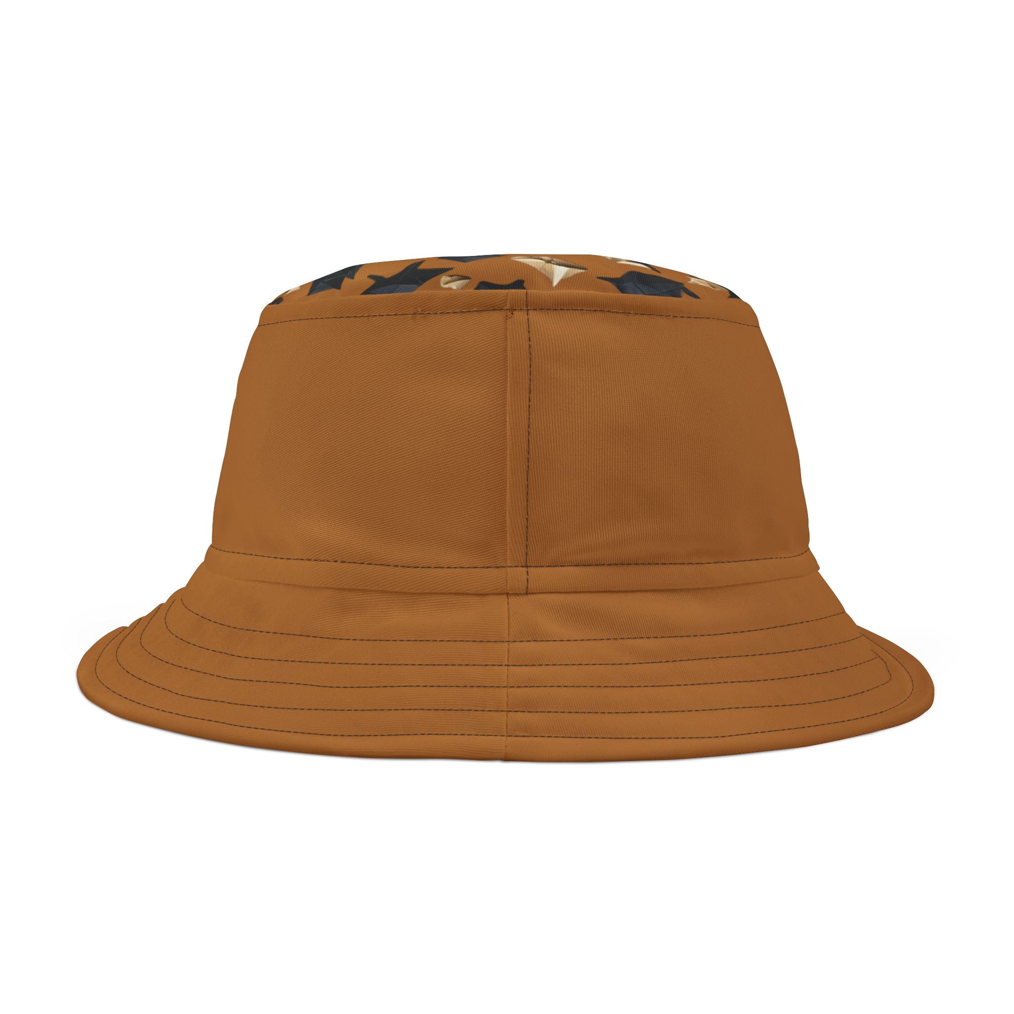 Bucket Hat — Brown Safari Print Casual Sun Hat