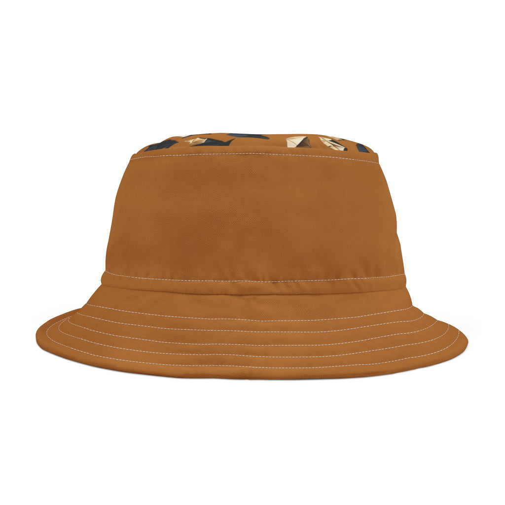 Bucket Hat — Brown Safari Print Casual Sun Hat