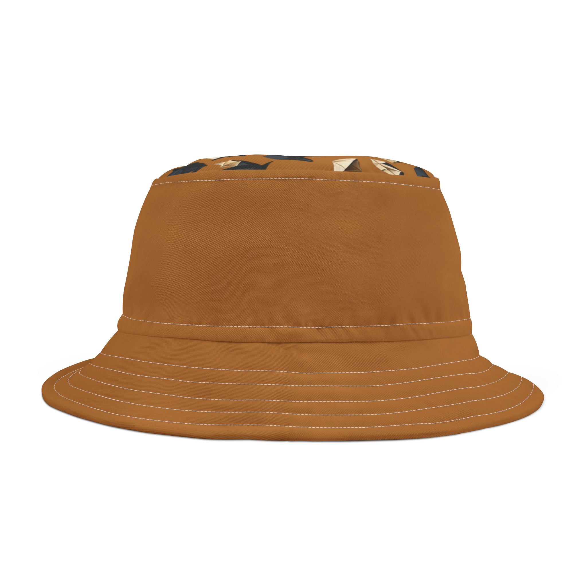 Bucket Hat — Brown Safari Print Casual Sun Hat