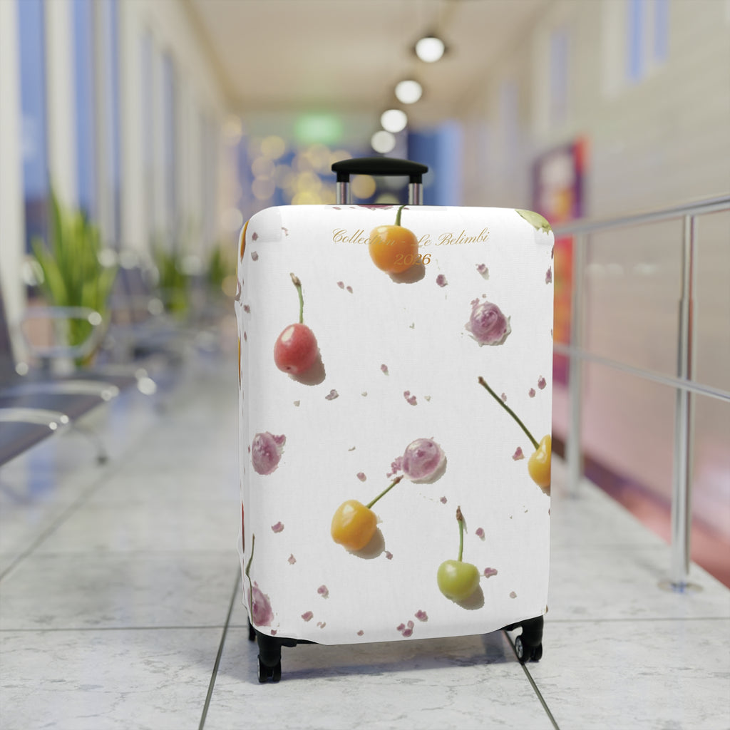 Cherry Splash Luggage Cover — Floral Fruit Travel Protector