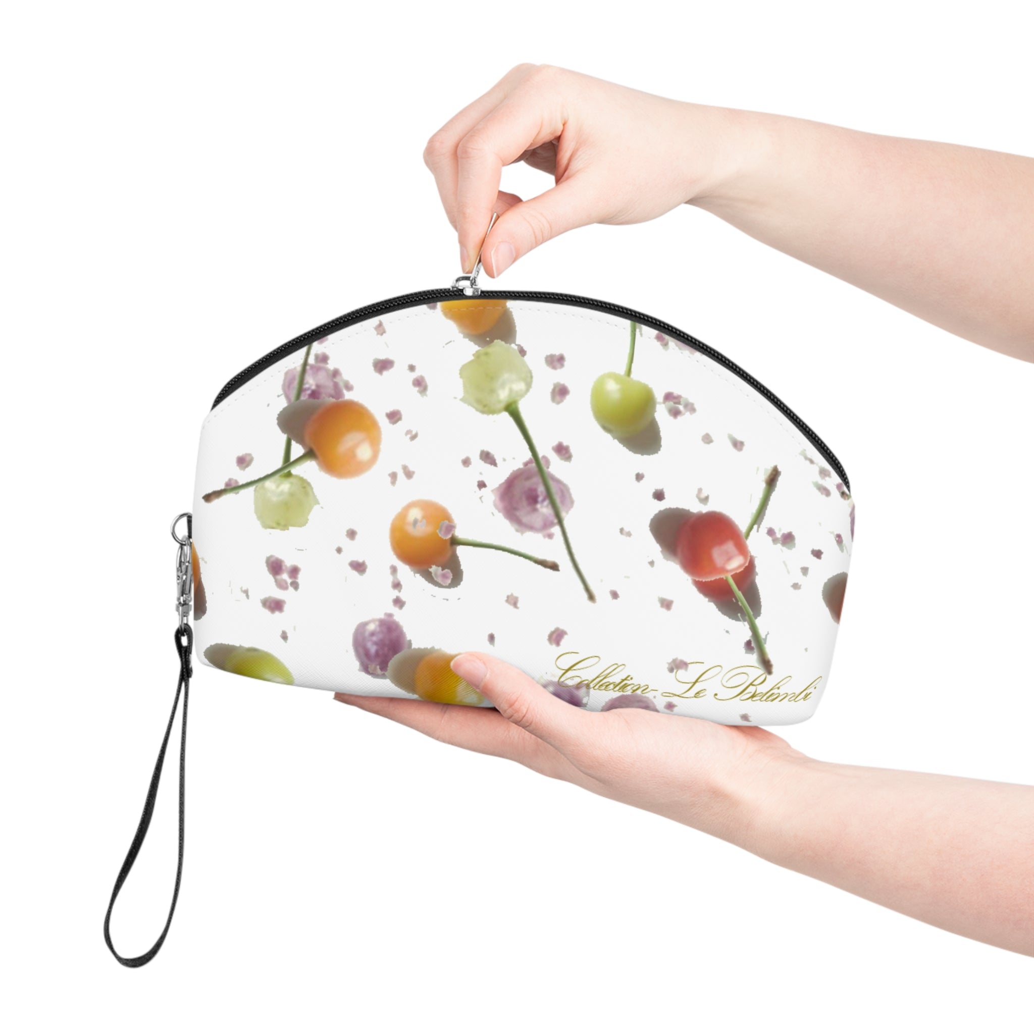 Cherry Blossom Cosmetic Bag — Cute Fruit Print Makeup Pouch