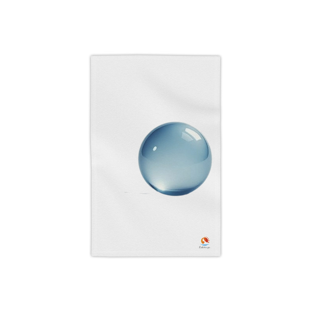 Blue Water Droplet Beach Towel — Minimal Ocean Bubble Design