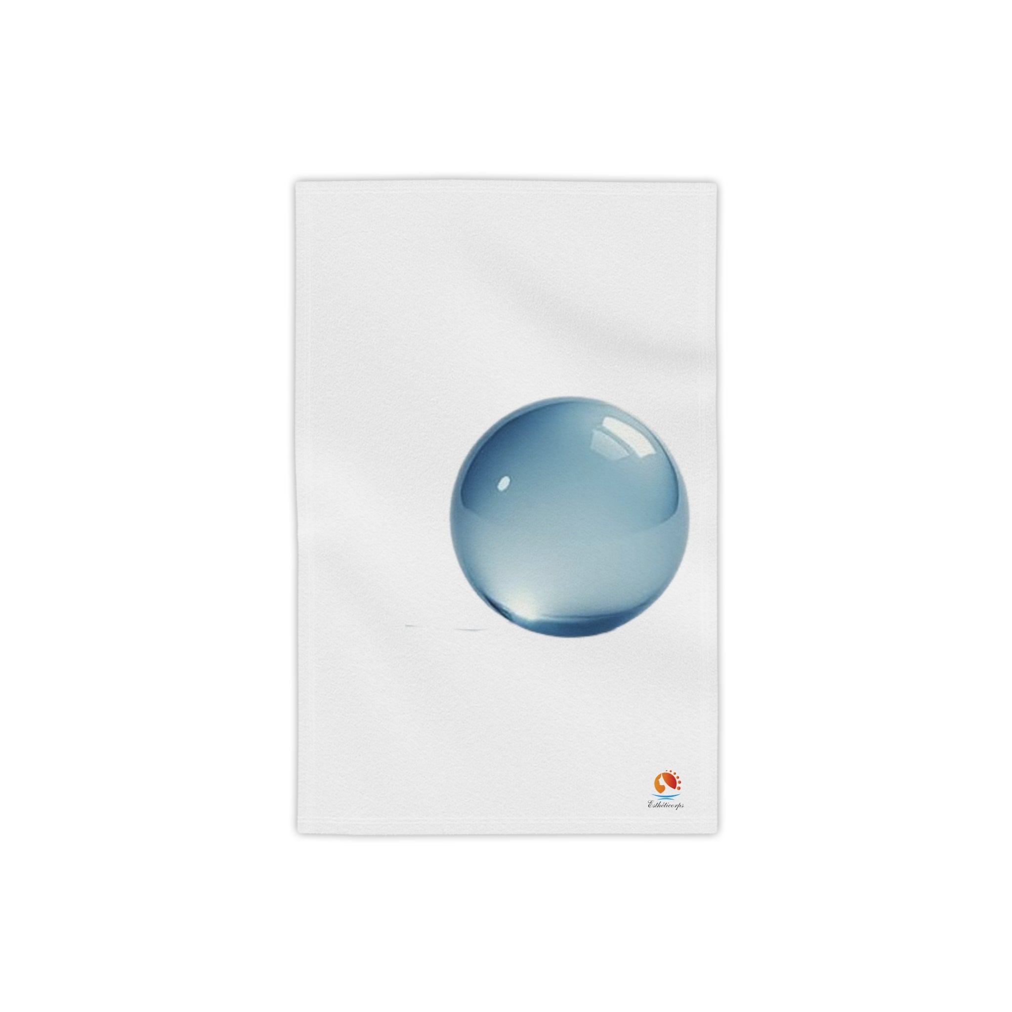 Blue Water Droplet Beach Towel — Minimal Ocean Bubble Design