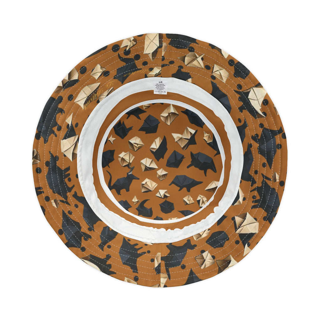 Bucket Hat — Brown Safari Print Casual Sun Hat