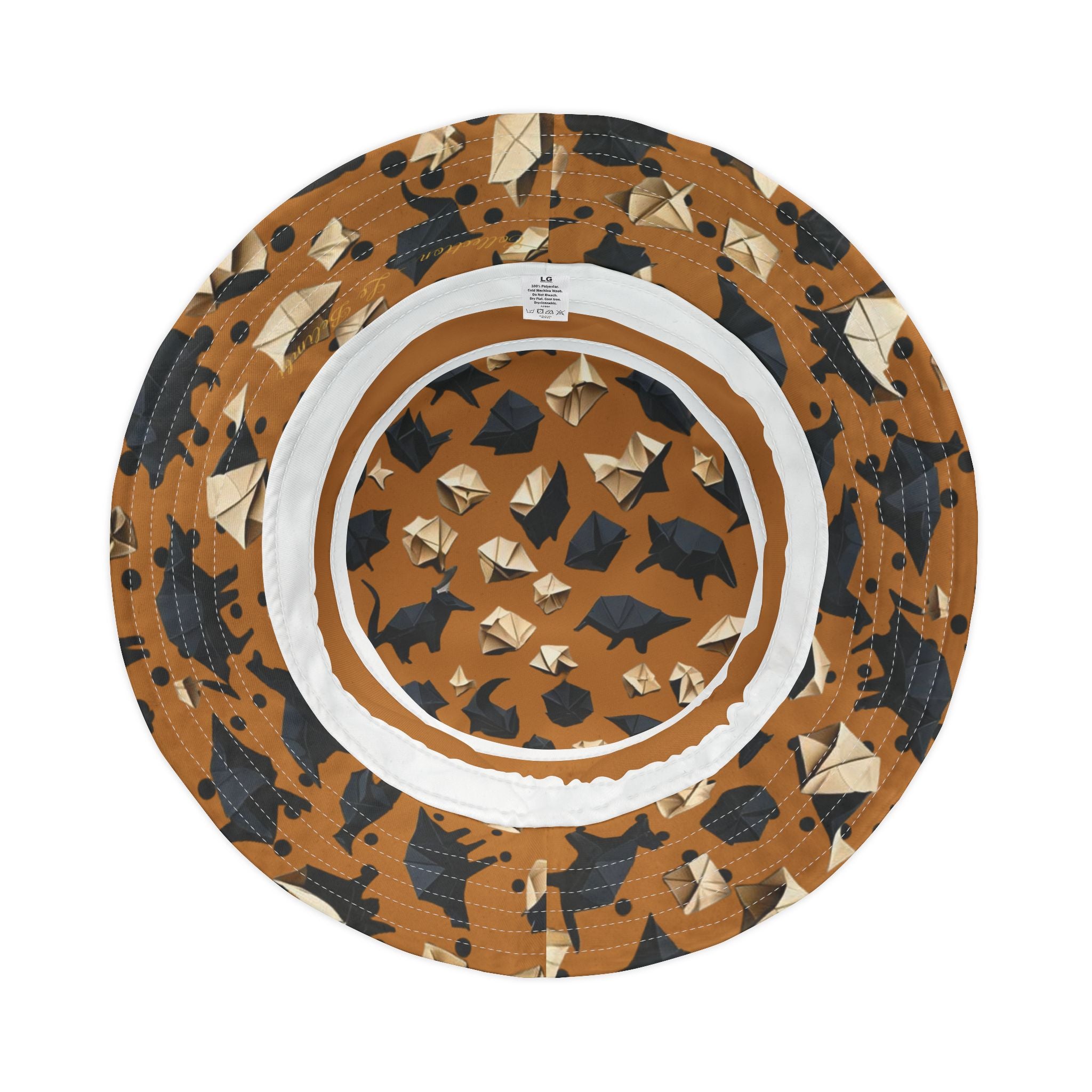 Bucket Hat — Brown Safari Print Casual Sun Hat
