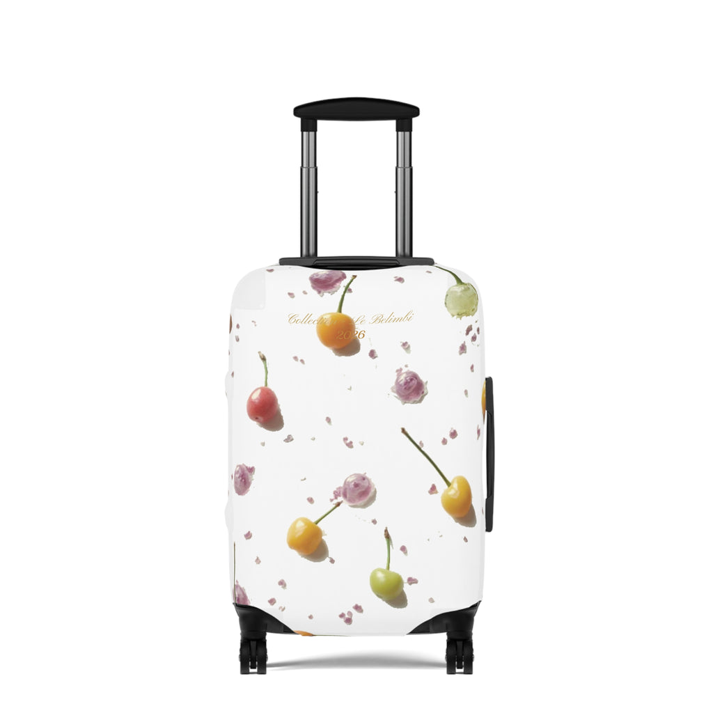 Cherry Splash Luggage Cover — Floral Fruit Travel Protector