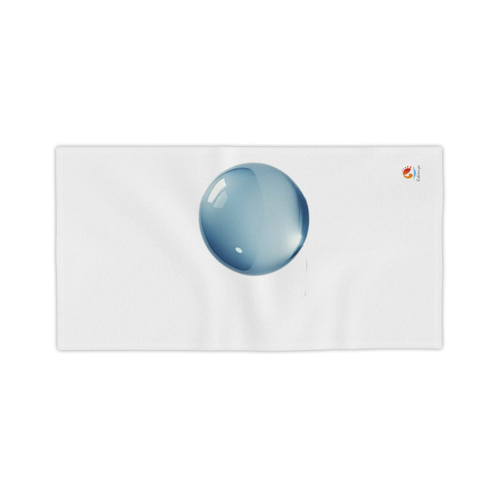 Blue Water Droplet Beach Towel — Minimal Ocean Bubble Design