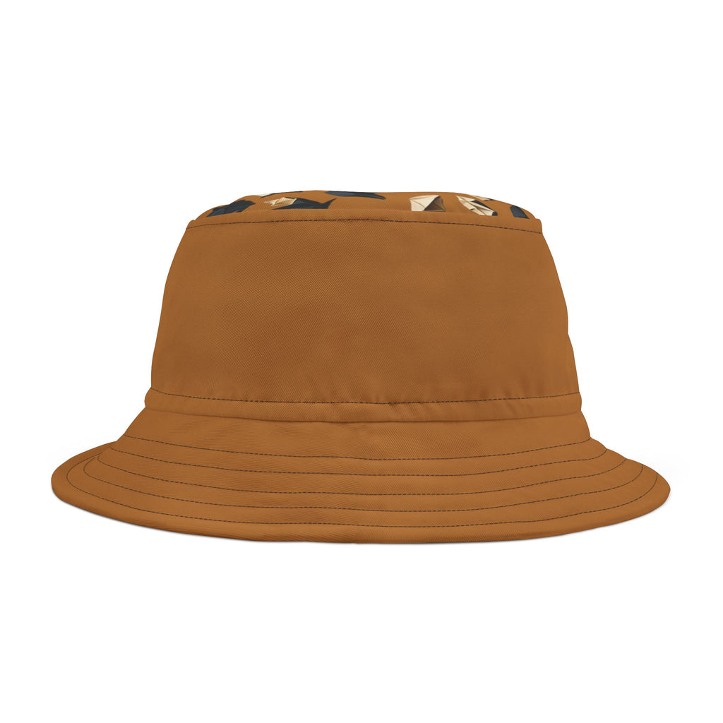 Bucket Hat — Brown Safari Print Casual Sun Hat