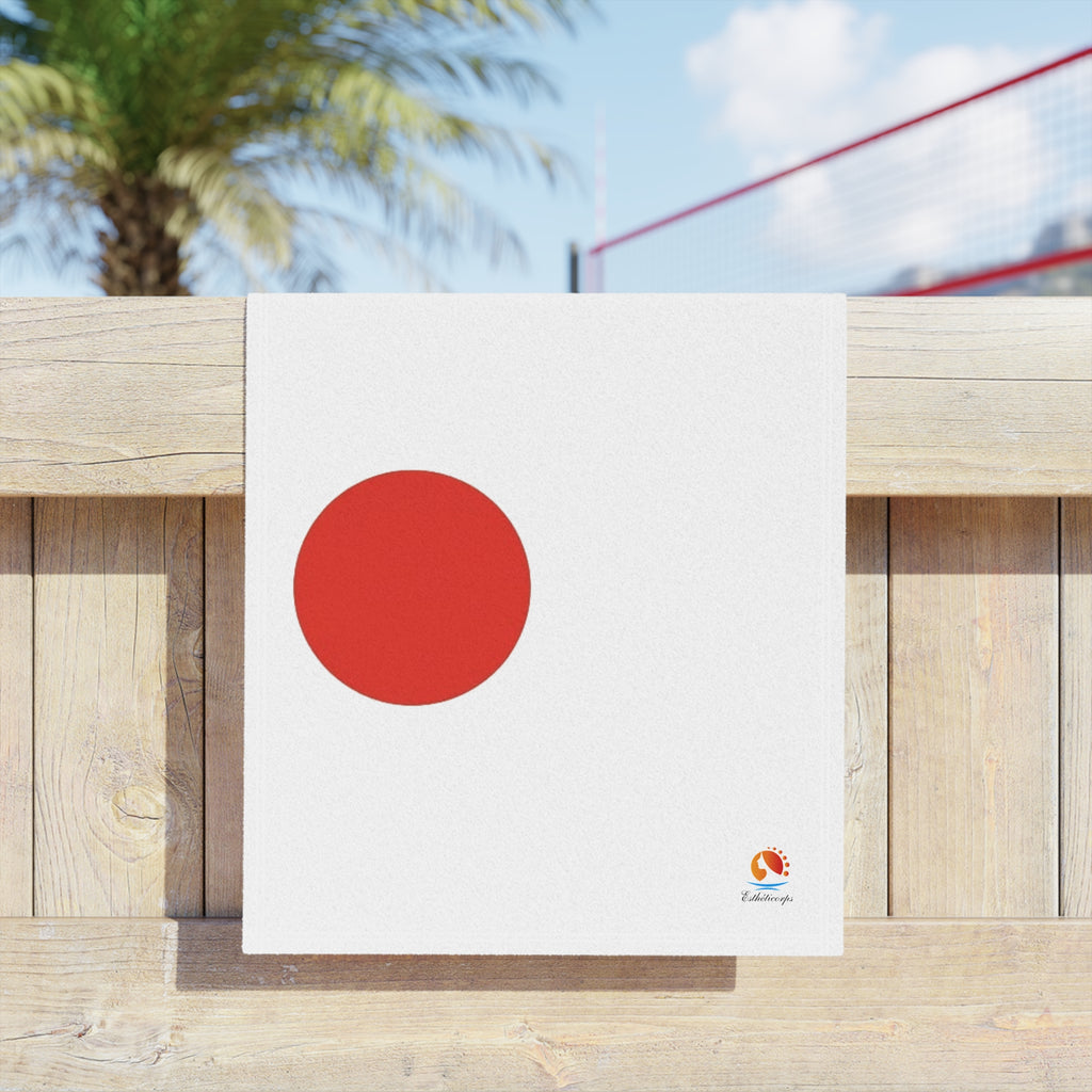 Minimal Red Dot Beach Towel — Modern Coastal Pool & Summer Towel