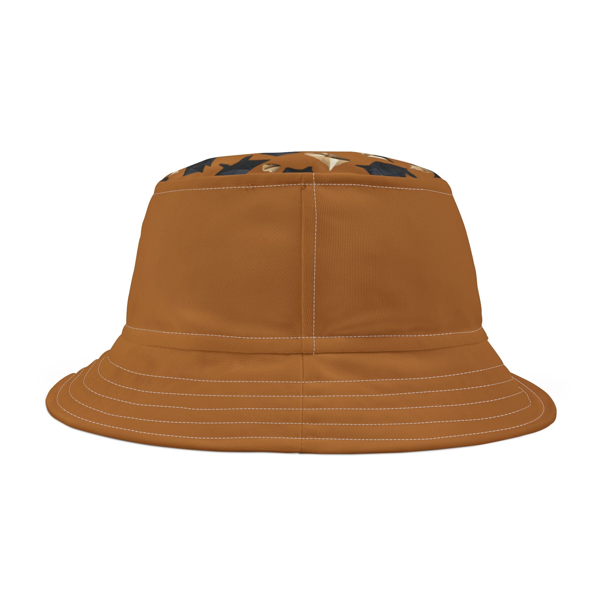 Bucket Hat — Brown Safari Print Casual Sun Hat