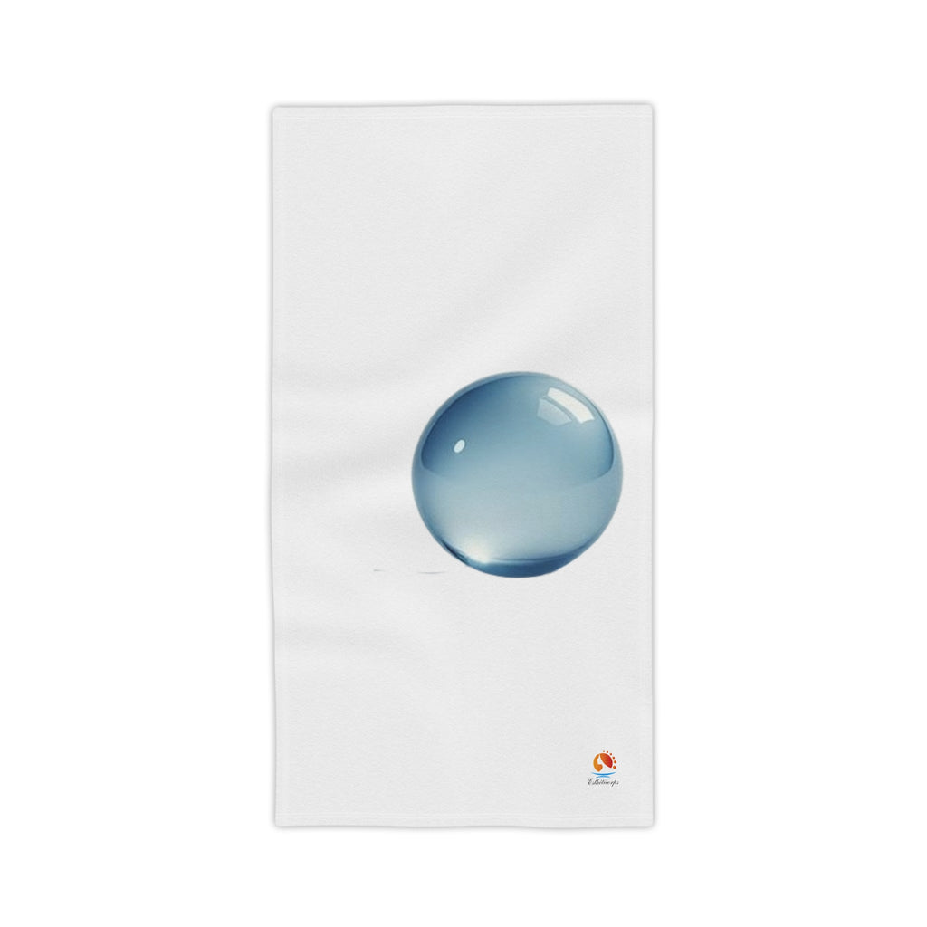 Blue Water Droplet Beach Towel — Minimal Ocean Bubble Design