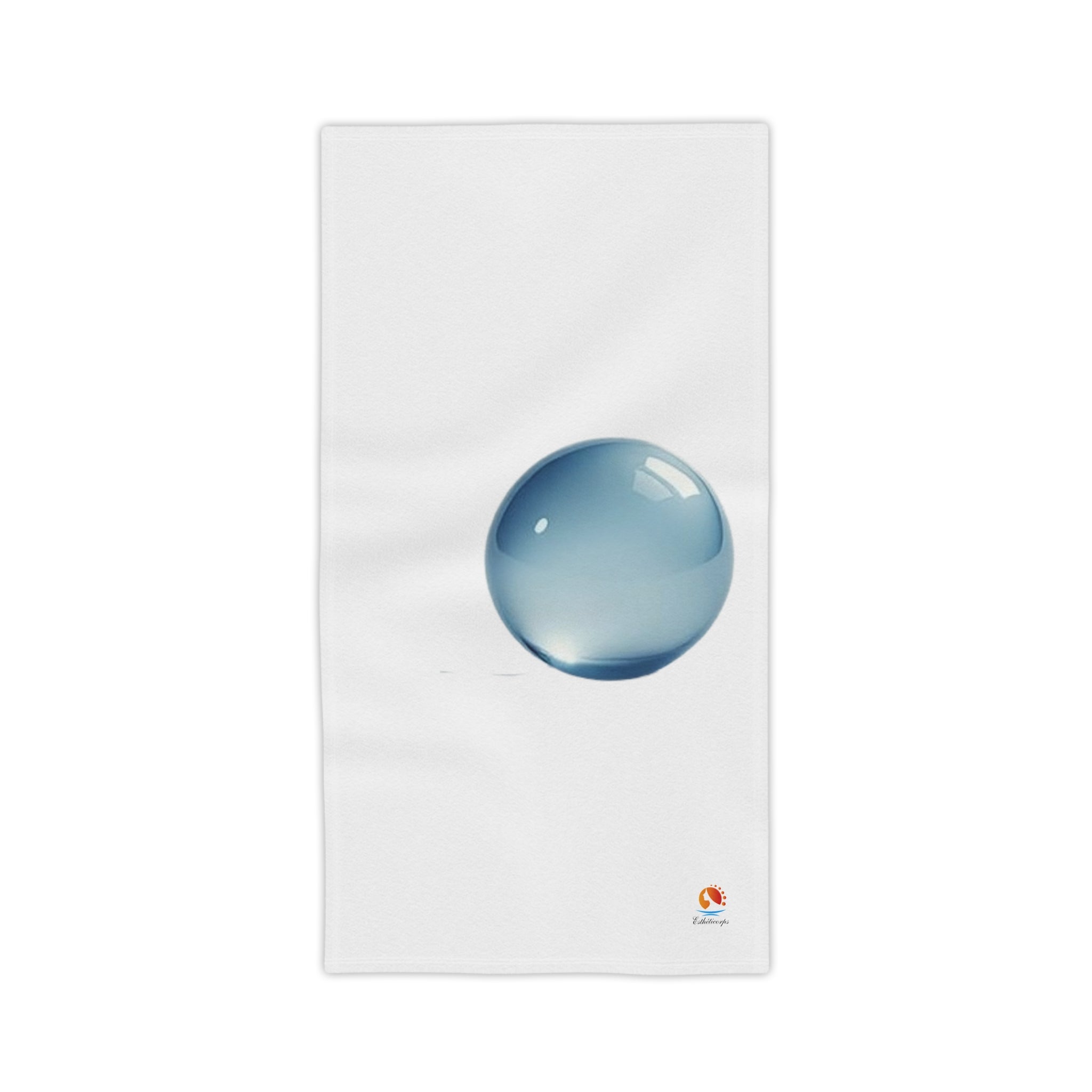 Blue Water Droplet Beach Towel — Minimal Ocean Bubble Design