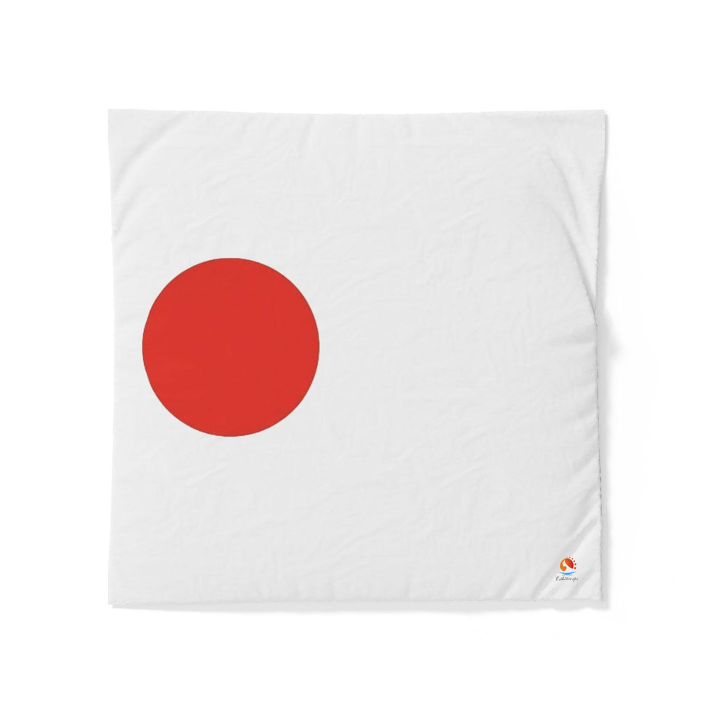 Minimal Red Sun Cotton Duvet Cover — Modern Japanese-Inspired Bedding