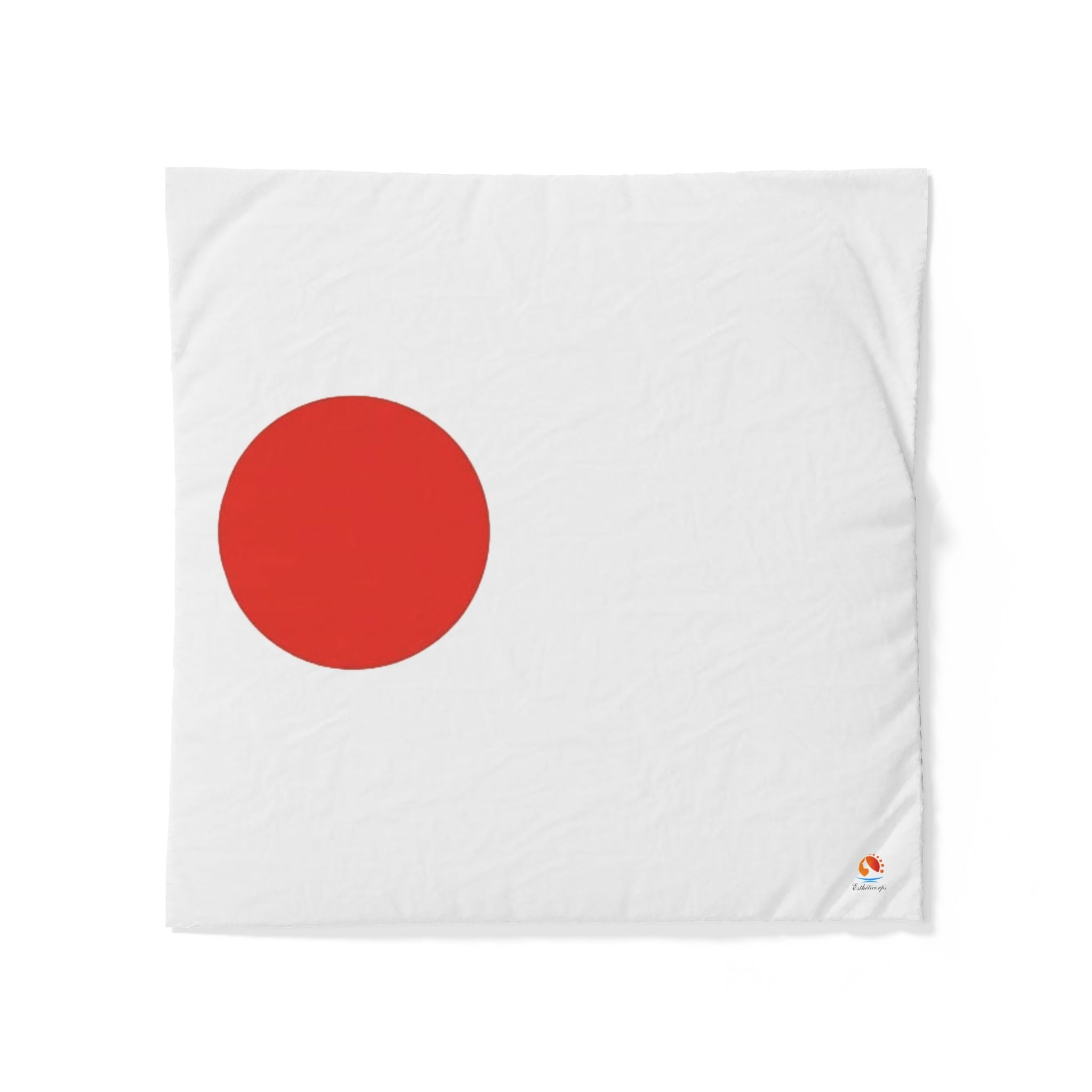 Minimal Red Sun Cotton Duvet Cover — Modern Japanese-Inspired Bedding