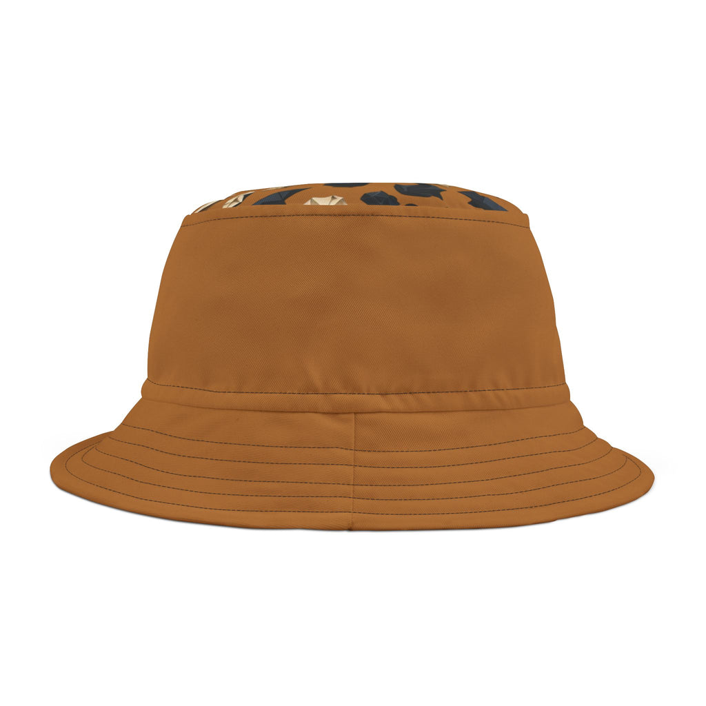 Bucket Hat — Brown Safari Print Casual Sun Hat
