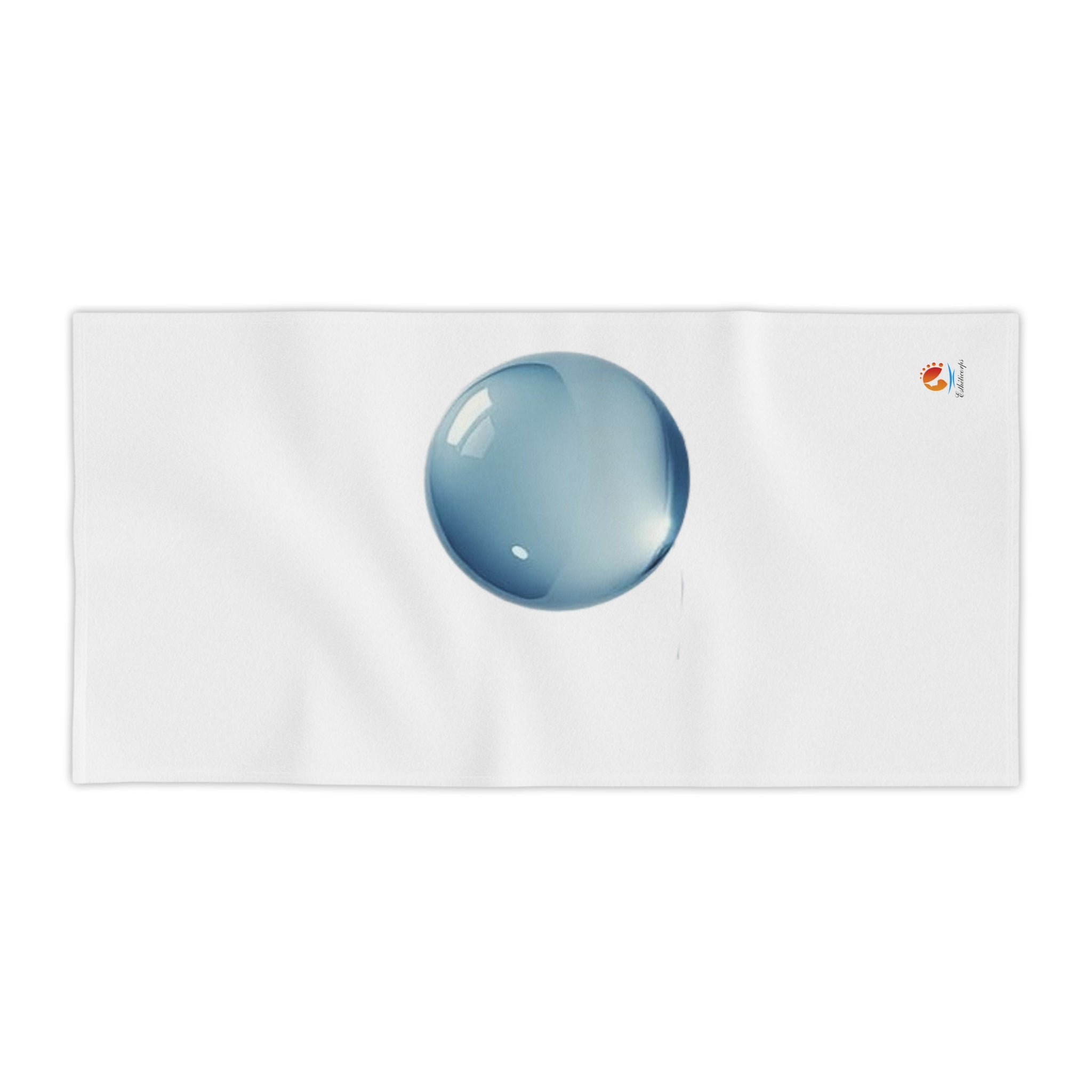 Blue Water Droplet Beach Towel — Minimal Ocean Bubble Design