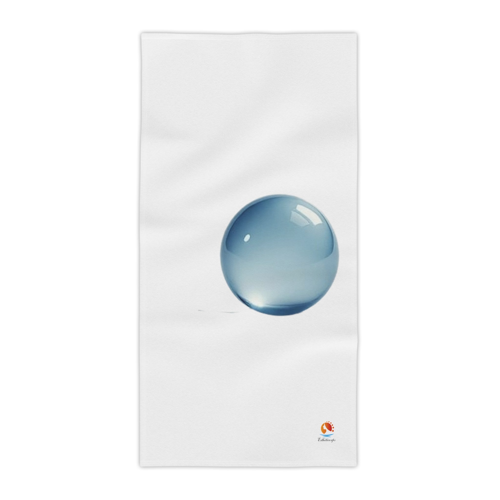 Blue Water Droplet Beach Towel — Minimal Ocean Bubble Design