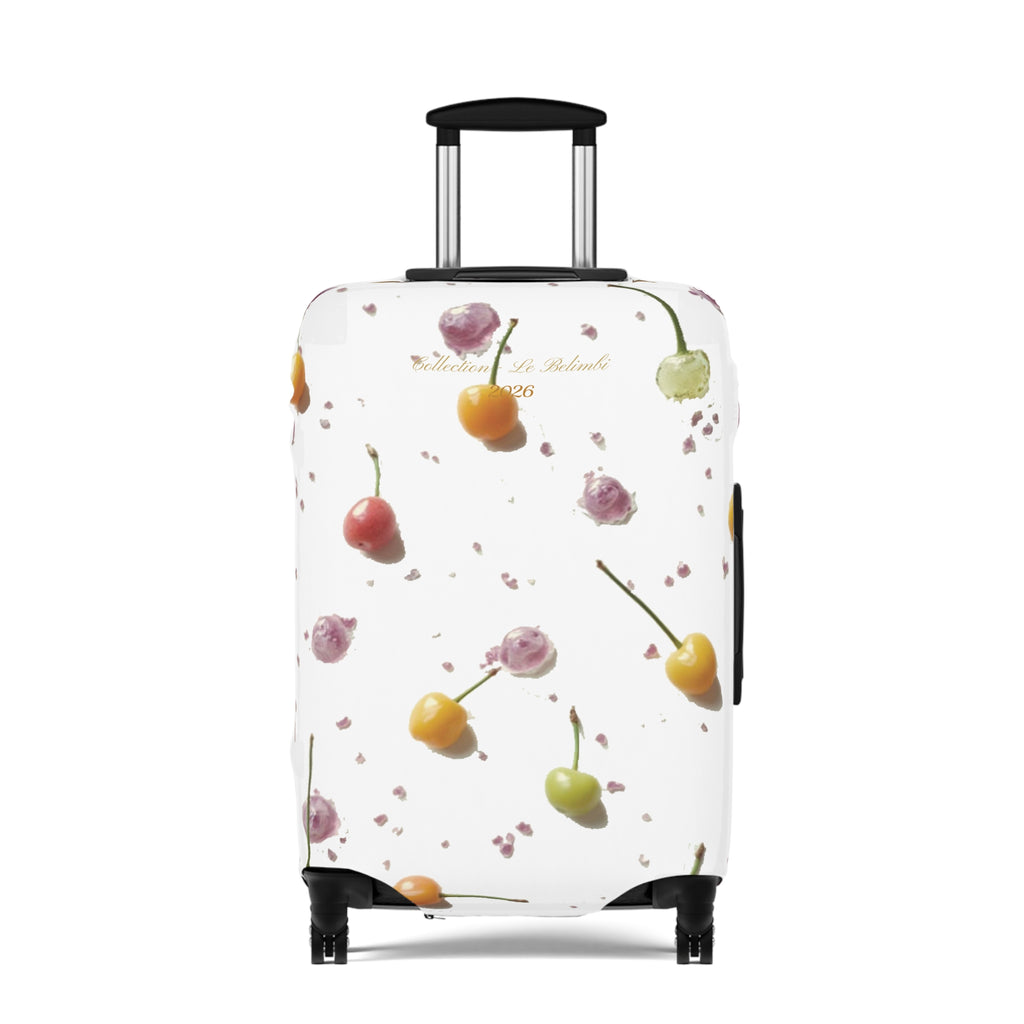 Cherry Splash Luggage Cover — Floral Fruit Travel Protector