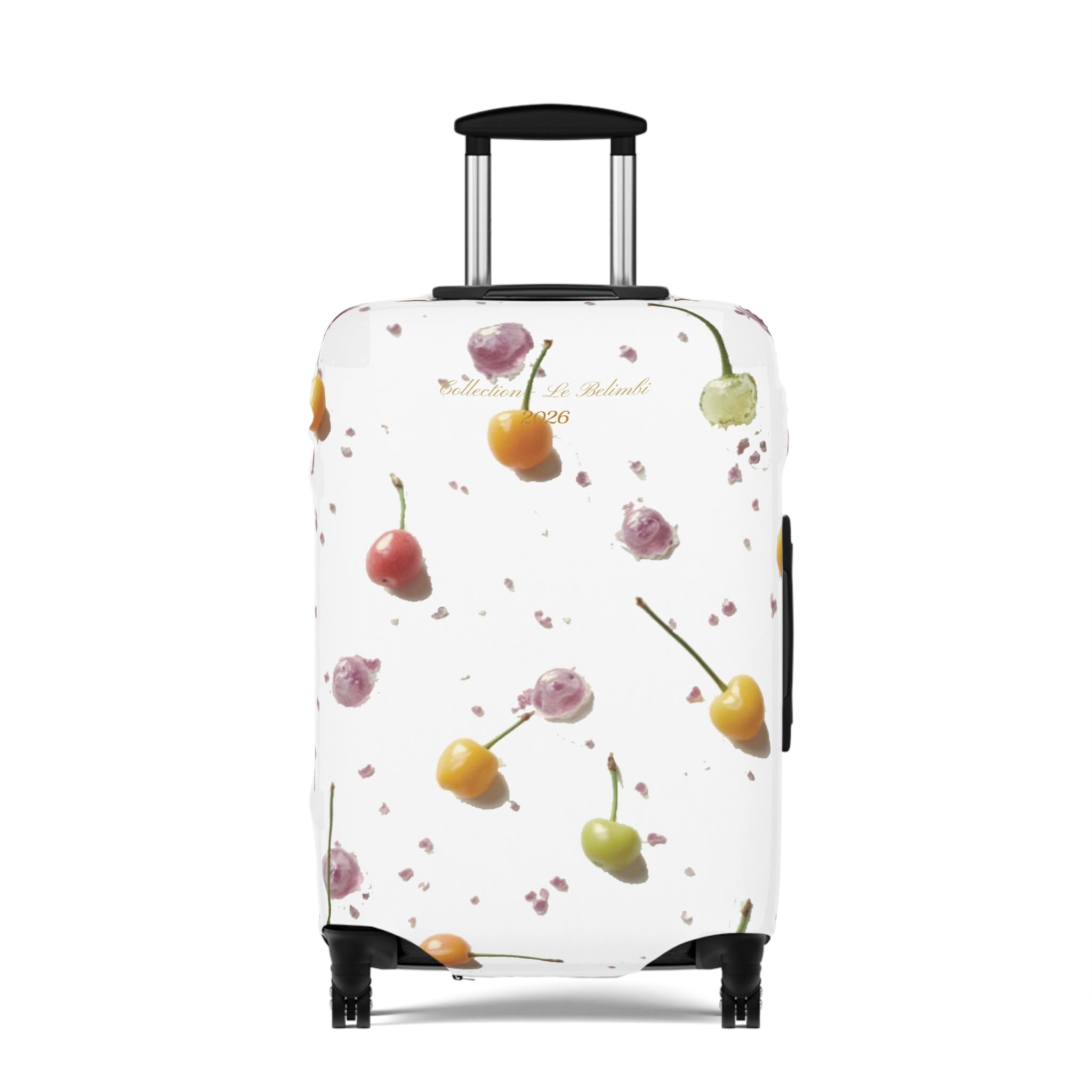 Cherry Splash Luggage Cover — Floral Fruit Travel Protector
