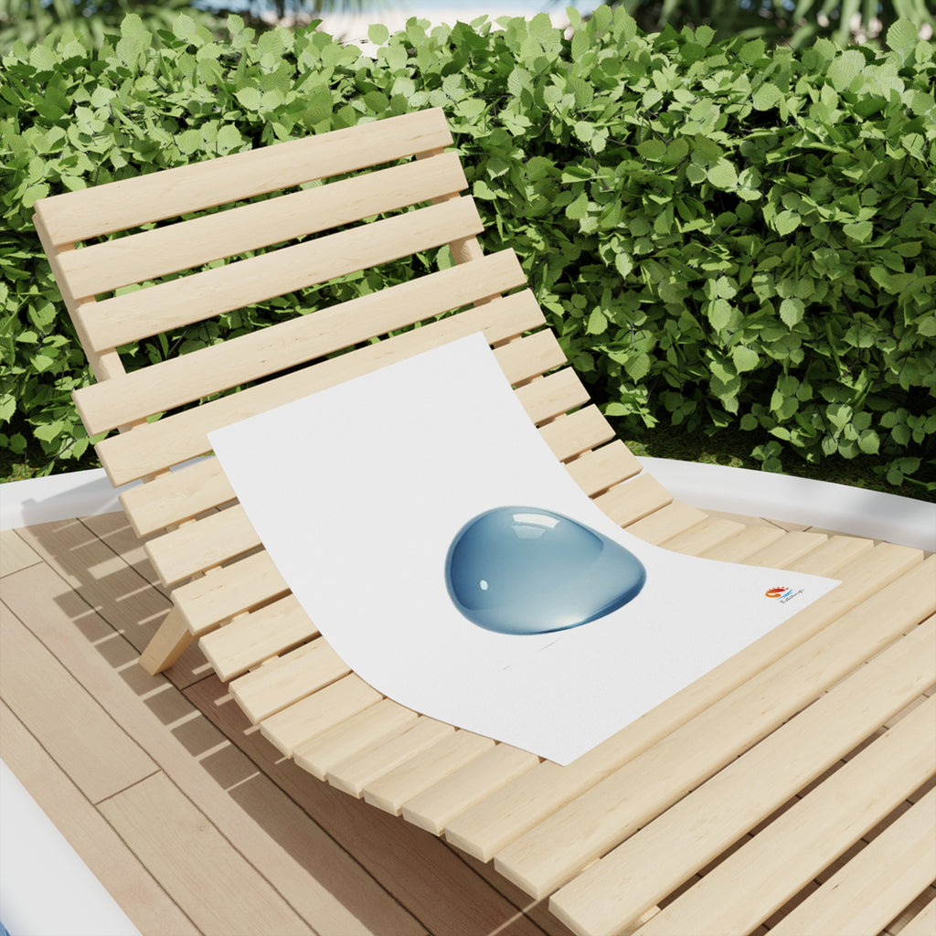 Blue Water Droplet Beach Towel — Minimal Ocean Bubble Design