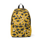 Origami Animals Pattern Backpack | Yellow Canvas Animal Print