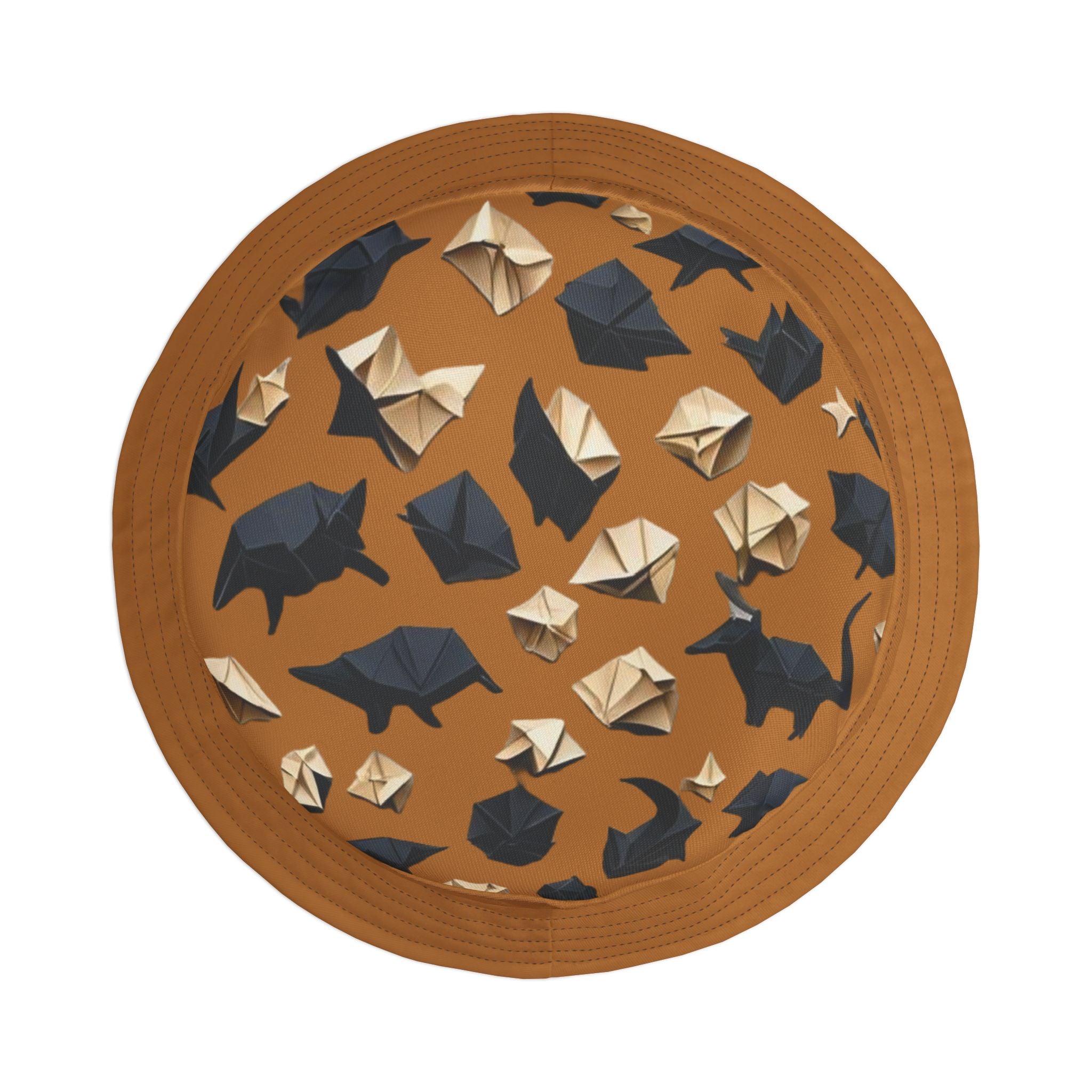 Bucket Hat — Brown Safari Print Casual Sun Hat