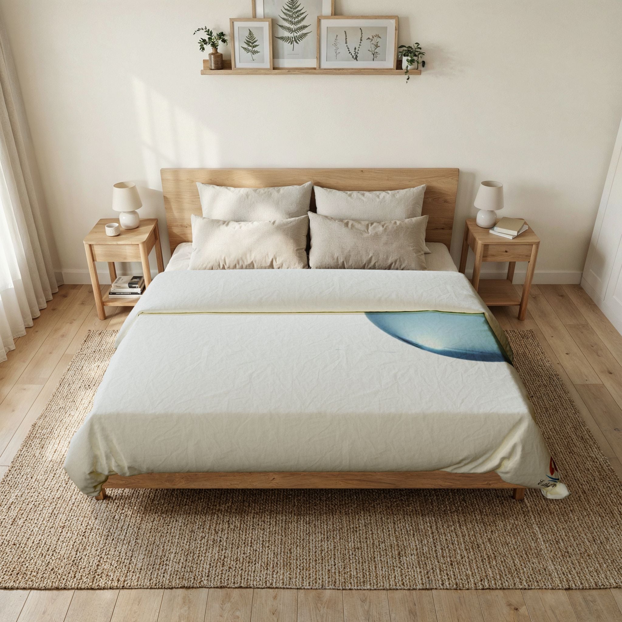 Duvet Cover — Minimal Blue Water Droplet Cotton Duvet Cover